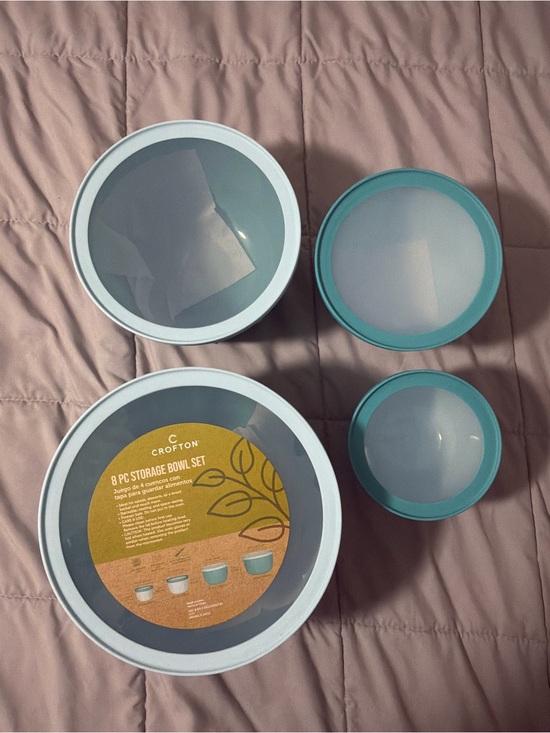 Crofton Other - Crofton 8 Piece Light Blue Nesting Food Storage Bowl Set with Lids